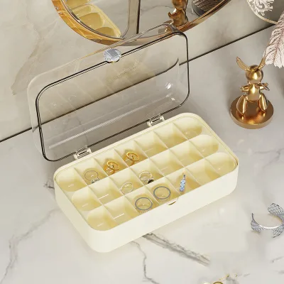 Dust-proof Jewelry Storage Box Large Capacity, High-grade, with Multiple Compartments for Earrings, Necklaces and Other Jewelry