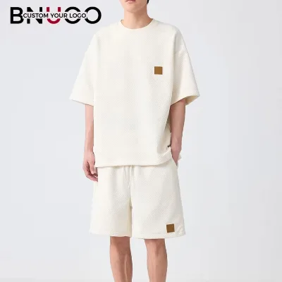 High Quality New Arrival Custom Logo Men's Loose Casual Fashion Breathable T-shirt 2 Pieces T-shirt