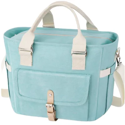 Classy Insulated Nylon Lunch Bags with Zipper Closure Portable Large Lunch Box for Women Work & Picnic