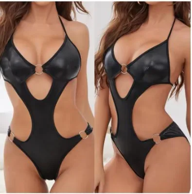Sexy Lingerie Bodysuit Women Underwear Leather Latex Bodysuits Erotic Lingerie Woman Fetish Body Femme Exotic Costumes