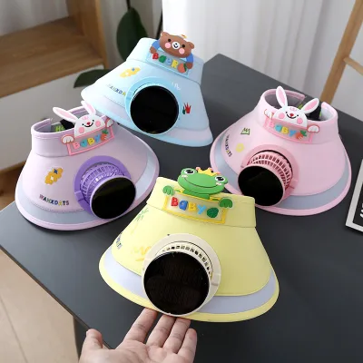 Children's Fan-equipped Open-top Sun-protective Hat for Summer. New Style Baby Child Boy or Girl Sun Hat