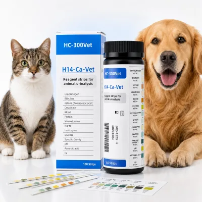 OEM Label 100 Count Veterinary Urine Test Strips Reagent Bottle with Color Chart for Pet Hospital Distributor Supply