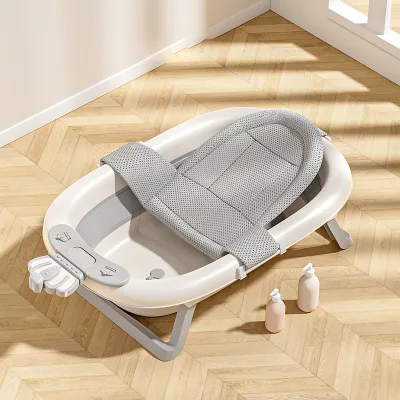 Crown Folding Baby Bathtub Temperature Collapsible PP Bath Tub Customizable for Kids