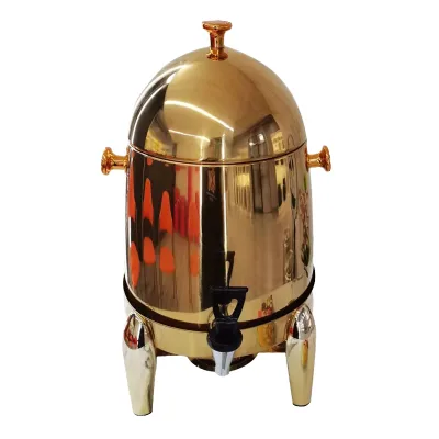 HADI Luxury 12-Liter Commercial Stainless Steel Coffee Tea Urn Alcohol Heating Modern Restaurant Buffet Warmer Gold Hotels