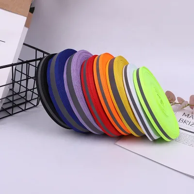 Custom Reflective Polyester Webbing Tape High Visibility Safety Marking Ribbon for Road Traffic Pet Safety Belt