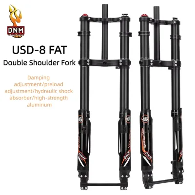 DNM USD-8N USD-8 FAT MTB Front Fork for Snowy Bikes Double Shoulder Bikes Beach Bikes Featuring Oil Spring Disc Brake