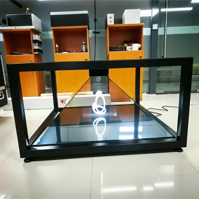1meter Large-scale Four-sided 3D Holographic Projection Screen, Suitable for Exhibitions and Shopping Mall Advertising.