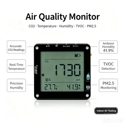 High Precision air Quality Monitor Ten Year Service Life air Quality Appliances Home air and Temperature and Humidity Monitoring