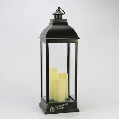 Antique White LED  Plastic Lanterns Garden Lamp Decoration