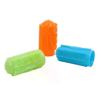 ECO-friendly 360 Degree Soft TPR Pet Finger Toothbrush for Dog Teeth Cleaning