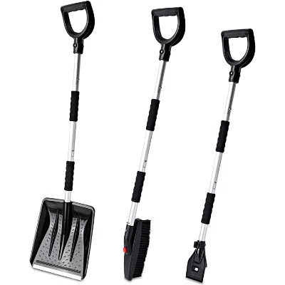 3 in 1 Snow Shovel with Ice Scraper and Snow Brush Portable Emergency Snow Shovel Set for Car Truck Camping