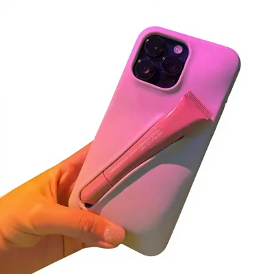 Trendy Silicone Water Resistant Lip Balm Slot Phone Case Portable Lipgloss Holder Protective Cover for iPhone 13/12/11 Fashion