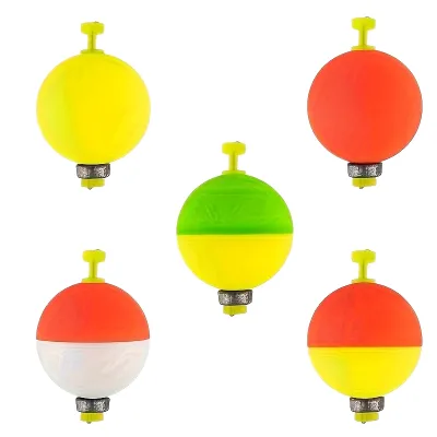 Weighted Durable Foam Fishing Bobbers Hard Tail Design-Vertical Buoy Snap-on Spring Push Button Floats for Freshwater Bass