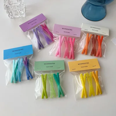 3pcs/bag Spring Summer Metal Alloy Sweet Candy Color Duckbill Hair Clips Cute Hair Accessories