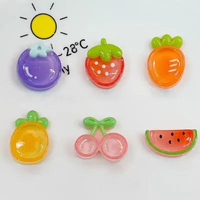 Cartoon Stroke Fruit Strawberry Diyhandmade Resin Artistic Jewelry Hairpin Water Cup Sticker Mobile Phone Shell Creative Shoe