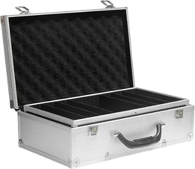 Professional Double Layer Aluminum Texas Hold'em Poker Chip Case 600pcs Capacity Durable Stylish Protection Storage Solution
