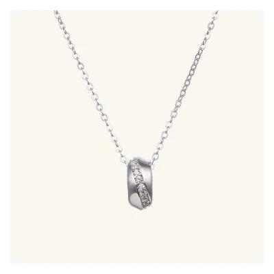 925 Sterling Silver Mosinite Diamonds Fine Pendant Necklace with Charm