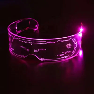 2024 New Year Party Glasses Decoration Led Visor Light up Led Socmic Glasses for Party Club
