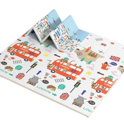 Baby Play Mat Reversible Foldable Foam Play Mat for Baby, BPA Free Baby Rug for Floor, Playmat for Babies with Travel Bag