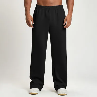 Custom High-quality Canvas Sports Sweatpants Regular Fit Mid-waisted Straight-leg Breathable Plus Size Outdoor Pants Pockets