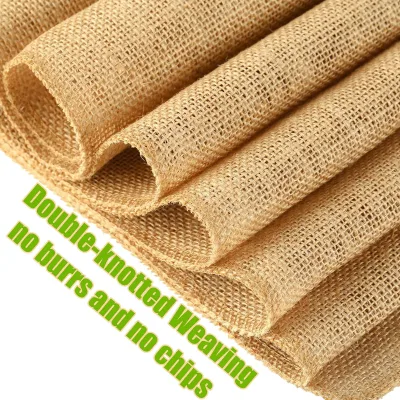 Customized 102cm Width 100% Jute Organic Breathable Premium Natural Jute Fabric Roll Hessian Cloth for Girls Bags & Home Decor