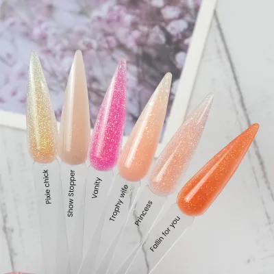 Wholesale Professional 3-in-1 Acrylic Dipping Powder New Pink Glitter Colors