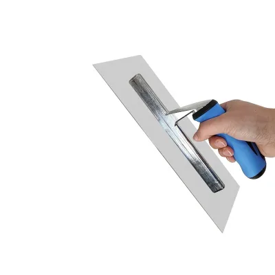 Industrial & DIY Grade Stainless Steel Smoothing Trowel with Soft Grip Squared Plastering & Tile Tool