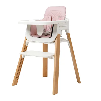 Restaurant Wooden Portable Modern Baby High Chair Set EN14988 Certified 0-12 Months