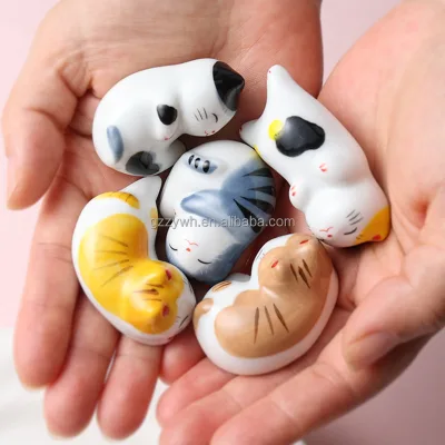 Japanese Style Cat Ceramic Chopstick Rest Creative Restaurant Use Adorable Cat Shaped Ceramic Chopstick Rest Home Kitchen Decor