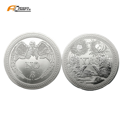 Yes or No Challenge Coin Metal Lucky Coin Collectible Ancient Silver Plated Coin