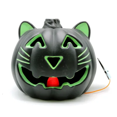 HDPE Plastic Light-Up Black Pumpkin Trick for Halloween Parties Festivals Cosplay Decorations Outdoor with Customizable Size