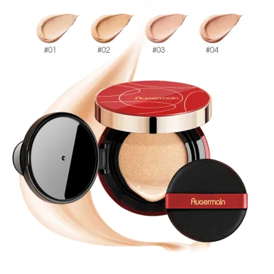 Korean Full Coverage Bb Air Cushion Foundation Makeup Waterproof and Matte Long Lasting Poreless Cream Foundation (New) Logo