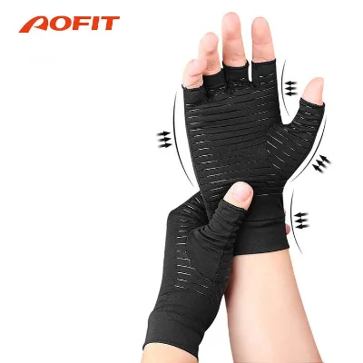 Outdoor Breathable Non-Slip Half Finger Arthritis Gloves with Compression for Sports Home & Gym Use