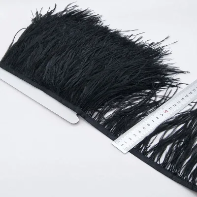 Ehfeather 8-10cm Ostrich Feather Trims Dyed 112 Multi Colors Feather Satin Ribbon Fringes Trims for Costumes