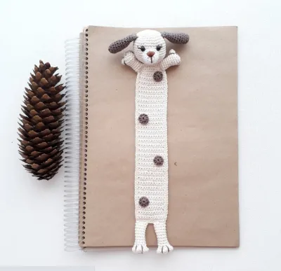 Creative Gifts Hand Crochet Dog Book Markers With Big Ears Hand Cotton Materials Gifts for Friend and Parents