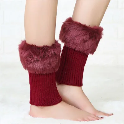 Autumn and Winter Short Flared Plush Warm Breathable Socks Knitted Acrylic Leggings