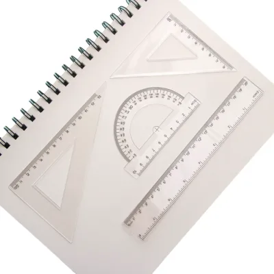 Understand Math Kit 4 Pieces Learning Supplies 20cm Transparent Plastic Ruler Set OEM&ODM Brand Custom Logo School