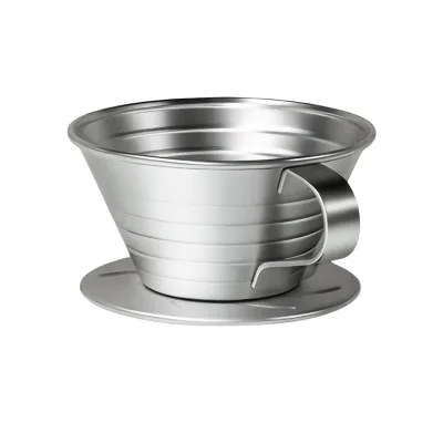 Stainless Steel Coffee Dripper Cone with Filter Stand Permanent Manual Coffee Filter for 1-4 Cups