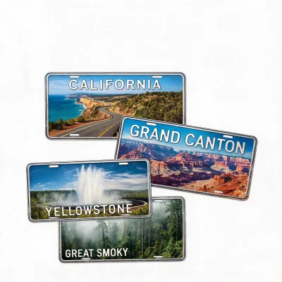 Custom Embossed 3D Aluminum License Plate USA National Park California Grand Canyon Yellowstone Great Smoky Wall Decor Wholesale