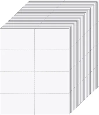 200 Sheets 8-1/2" X 11" Blank Perforated Cards 8 up Per Page Business Cards Compatible with Laser Ink Jet Printer