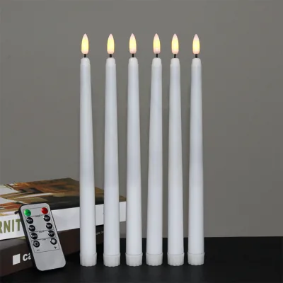 Annielu White LED Electronic Candle (28cm Plastic Model 1419) Custom Logo-Unique Props for Wedding Halloween Decorations