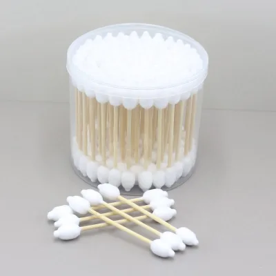 80pcs Disposable Bamboo & Cotton Double-ended Soft Swabs Multi-Purpose Portable Beauty Tools