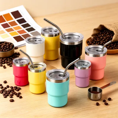 Top Sales Mini Sublimation Tumbler Popular 60ml Shot Glass Stainless Steel 2oz Customized Packaging CLASSIC Mugs Party with Lid