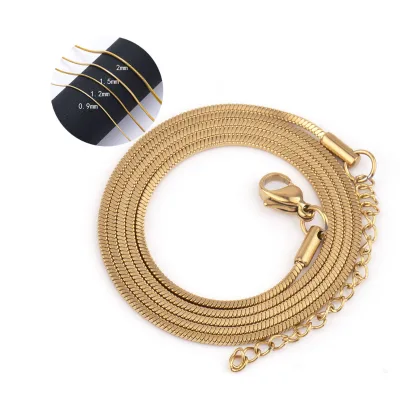European American Hot Stainless Steel Square Snake Chain Spring Titanium Necklace Simple Unique Clavicle Chain New Wholesale