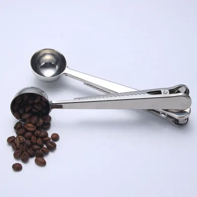 Stainless Steel Measuring Spoons and Coffee Scoop Bag Clip Metal Party Accessory