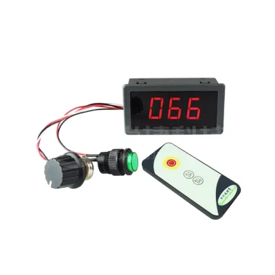 Infrared Remote-Controlled DC Motor Speed Controller with Digital Display (6V/12V/24V) 5A PWM Stepless Speed Control Switch