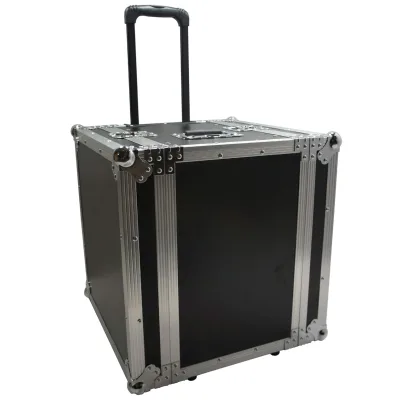 Portable DJ Trolley Case Durable Aluminum Audio Flight Depth Case Casters Handle for Storage Carry Transport Protection