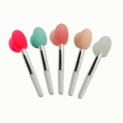 5cm Mini Silicone Lip Brush Make up Spatula Silicone Gel Lip Gloss Brush Lip Stick Brush With Dust Cap