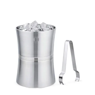 Custom Camping Cooking Portable Ice Metal Wine Chiller Insulated Double Wall Stainless Steel Wine Bottle Cooler Bucket