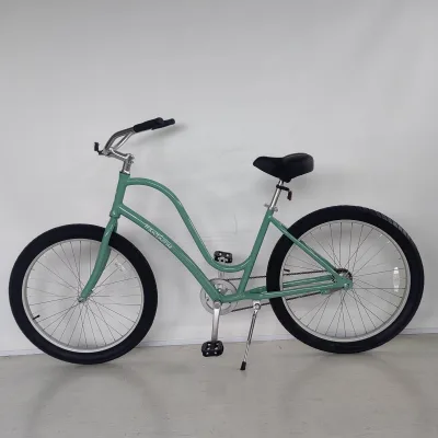 Aluminum Frame Single Speed 26x3.0 Fat Tire Women Beach Cruiser Bike Step Through City Bicycle for Leisure Riding